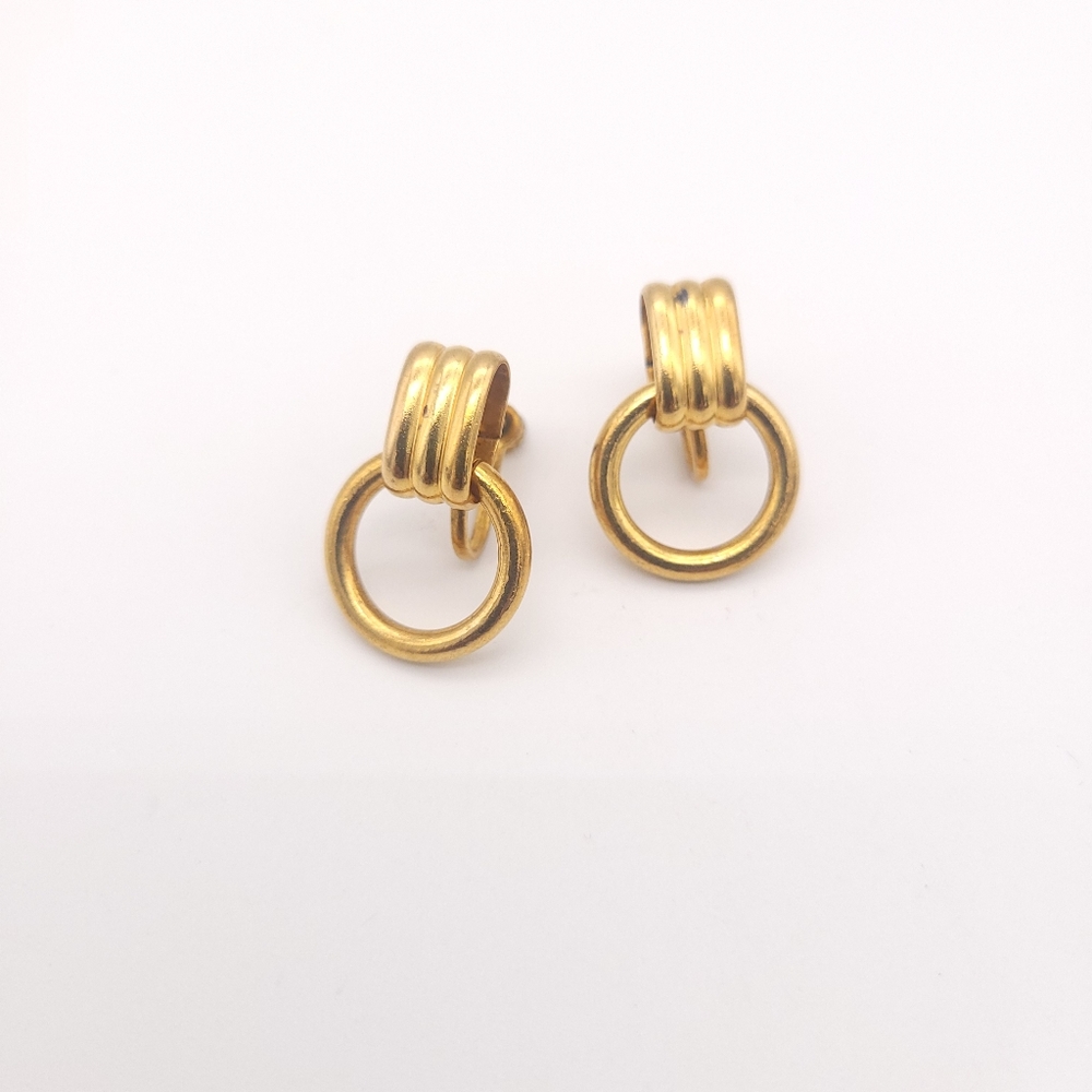 30s Gold Dangle Hoop